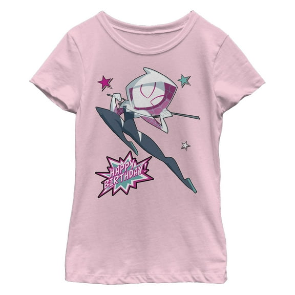 Girl's Marvel Happy Gwen Birthday  Graphic T-Shirt