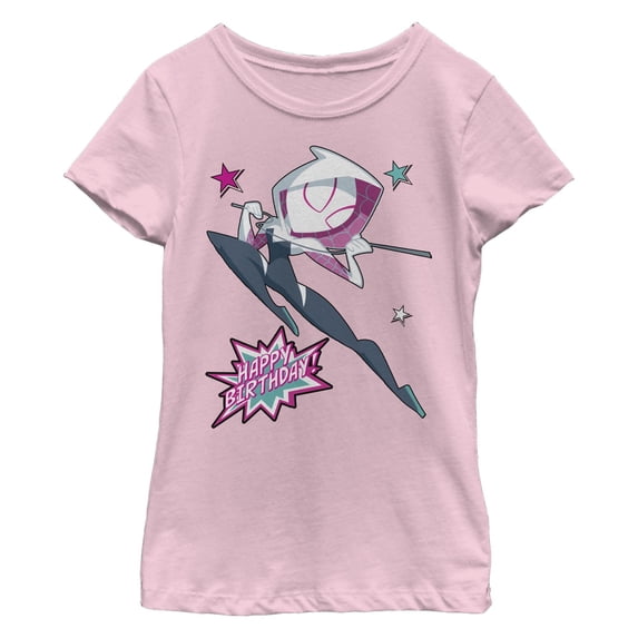 Girl's Marvel Happy Gwen Birthday Graphic T-Shirt