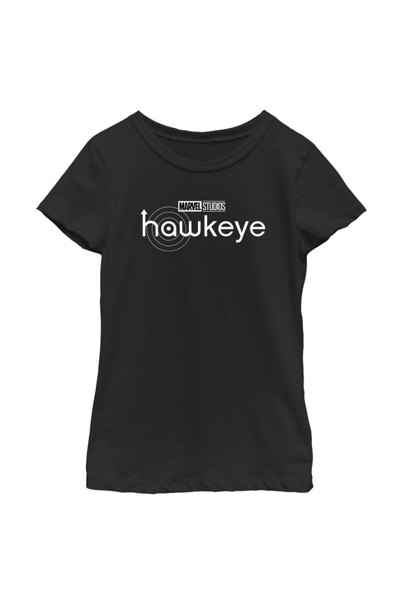 Girl's Marvel Hawkeye Black Logo Graphic Tee Black Medium
