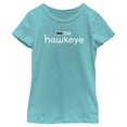 thumbnail image 1 of Girl's Marvel Hawkeye Black Logo  Graphic Tee Tahiti Blue X Large, 1 of 4