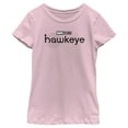 thumbnail image 1 of Girl's Marvel Hawkeye Black and White Logo  Graphic Tee Light Pink Small, 1 of 4