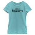 thumbnail image 1 of Girl's Marvel Hawkeye Black and White Logo  Graphic Tee Tahiti Blue Small, 1 of 4