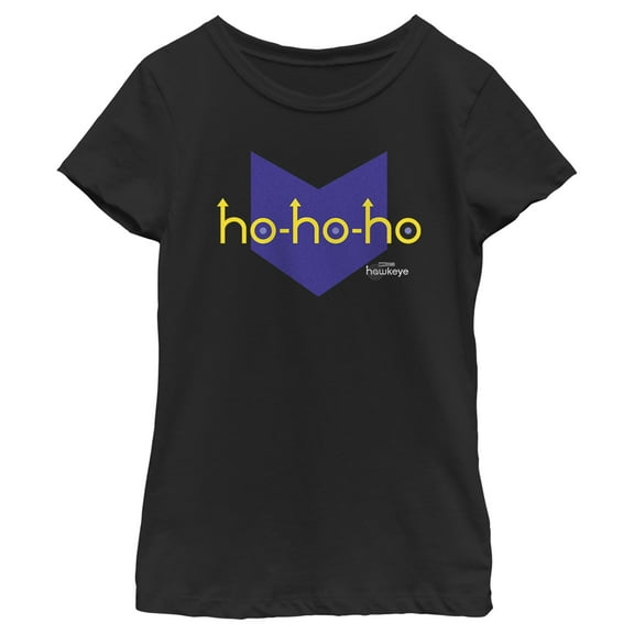Girl's Marvel Hawkeye HoHo-Arrow Icon  Graphic Tee Black Medium