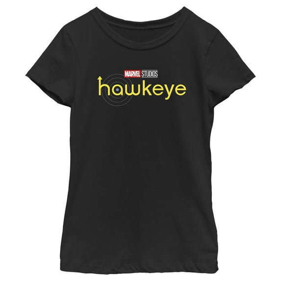 Girl's Marvel Hawkeye Logo Graphic Tee Black X Large