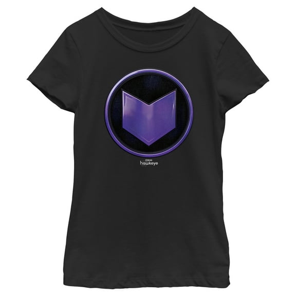 Girl's Marvel Hawkeye Purple Arrow Icon  Graphic Tee White Small
