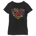 thumbnail image 1 of Girl's Marvel Heroes Unite Heart  Graphic Tee Black Large, 1 of 4