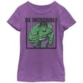 thumbnail image 1 of Girl's Marvel Hulk Be Incredible  Graphic Tee Purple Berry Large, 1 of 3