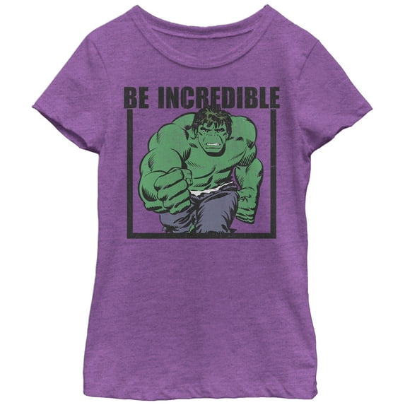 Girl's Marvel Hulk Be Incredible Graphic Tee Purple Berry Medium