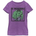 thumbnail image 1 of Girl's Marvel Hulk Be Incredible  Graphic Tee Purple Berry X Large, 1 of 3