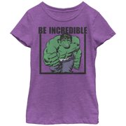 Girl's Marvel Hulk Be Incredible Graphic Tee Purple Berry X Large