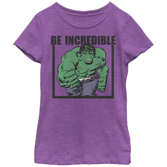 Girl's Marvel Hulk Be Incredible Graphic Tee Purple Berry X Large