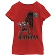 thumbnail image 1 of Girl's Marvel Iron Man 4th Birthday Action Pose  Graphic Tee Red Large, 1 of 4