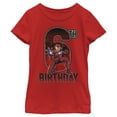 thumbnail image 1 of Girl's Marvel Iron Man 6th Birthday Action Pose  Graphic Tee Red X Large, 1 of 4