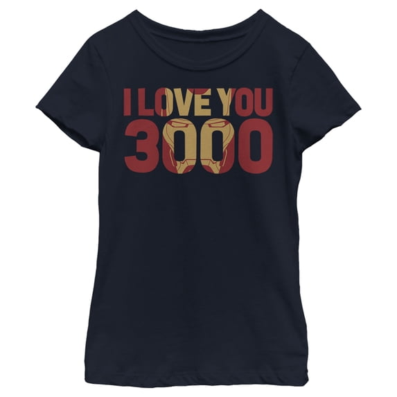 Girl's Marvel Iron Man Forever Love 3000 Graphic Tee Navy Blue Small