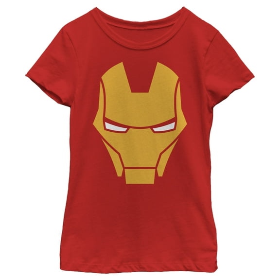 Girl's Marvel Iron Man Helmet Graphic Tee Red X Large
