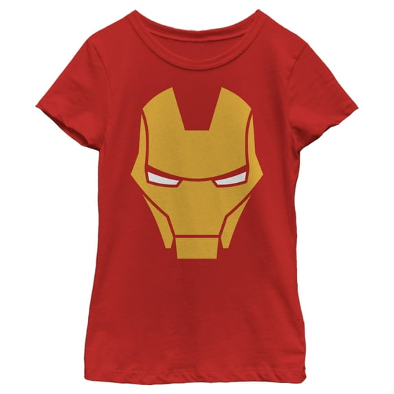 Girl's Marvel Iron Man Helmet Graphic Tee Red X Small