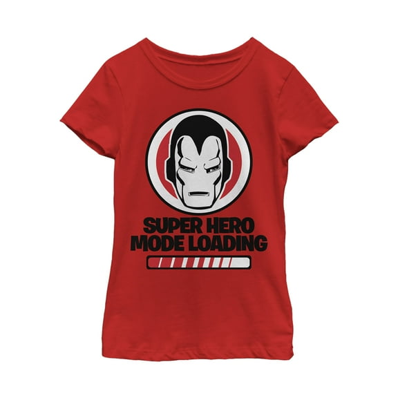 Girl's Marvel Iron Man Hero Mode Loading  Graphic Tee Red Small