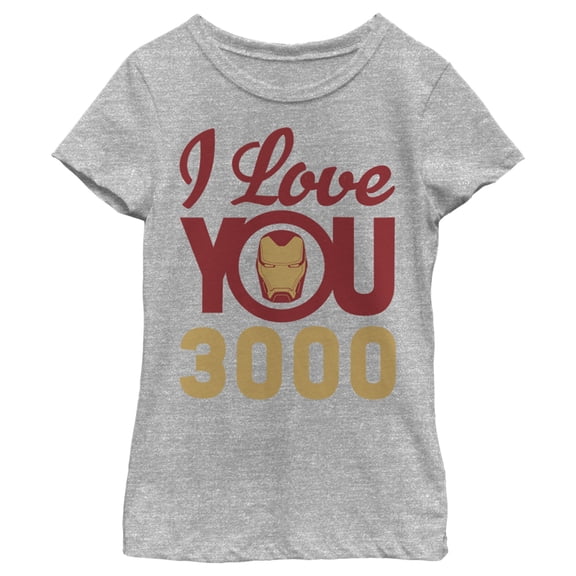 Girl's Marvel Iron Man Love 3000  Graphic Tee Athletic Heather X Small
