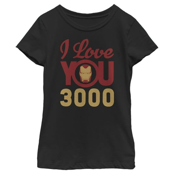 Girl's Marvel Iron Man Love 3000  Graphic Tee Black Small
