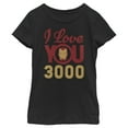thumbnail image 1 of Girl's Marvel Iron Man Love 3000  Graphic Tee Black X Small, 1 of 4