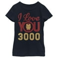 thumbnail image 1 of Girl's Marvel Iron Man Love 3000  Graphic Tee Navy Blue Medium, 1 of 3