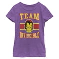thumbnail image 1 of Girl's Marvel Iron Man Team Invincilbe  Graphic Tee Purple Berry Small, 1 of 3