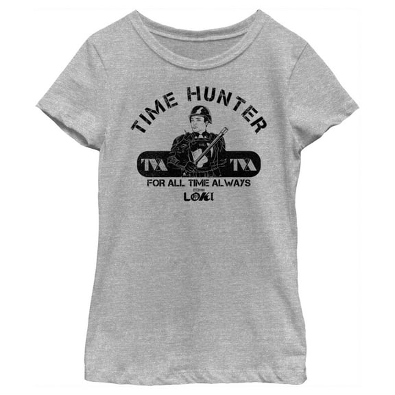 Girl's Marvel Loki Hunter B-15 Graphic Tee Athletic Heather Medium