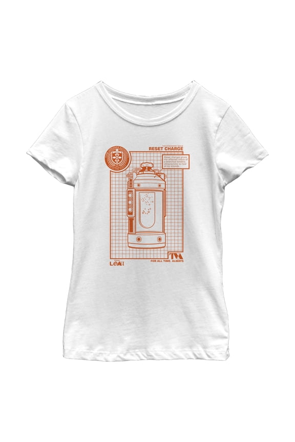 Girl's Marvel Loki Reset Charge Graphic Tee White Medium