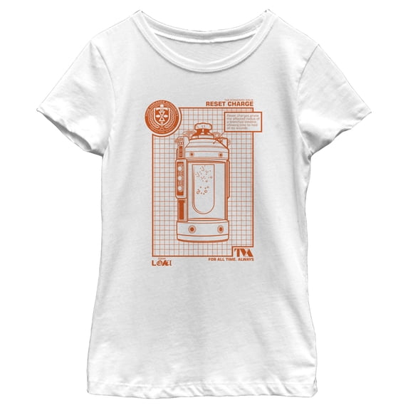 Girl's Marvel Loki Reset Charge Graphic Tee White X Small