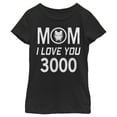 thumbnail image 1 of Girl's Marvel Mom I Love You 300 Iron Man Badge  Graphic Tee Black X Small, 1 of 4
