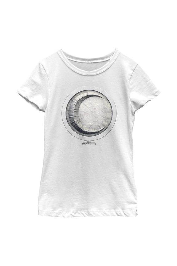 Girl's Marvel: Moon Knight Crescent Crater Symbol Graphic Tee White Medium