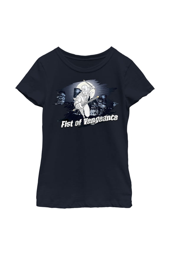 Girl's Marvel: Moon Knight Mr. Knight Fist of Vengeance Graphic Tee Navy Blue Large