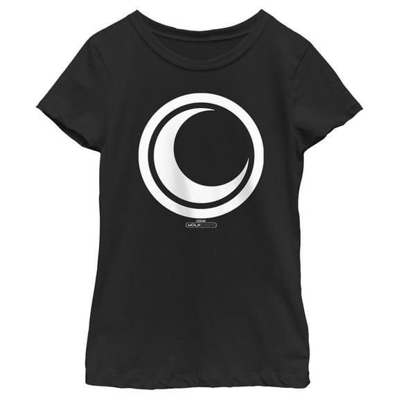 Girl's Marvel: Moon Knight White Crescent Moon Logo Graphic Tee Black X Small