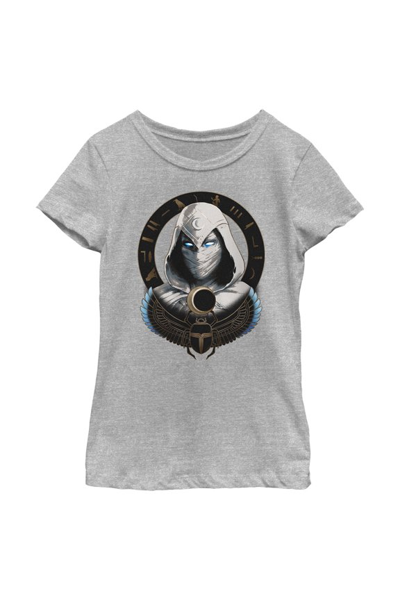 Girl's Marvel: Moon Knight Winged Scarab Frame  Graphic Tee Athletic Heather Small
