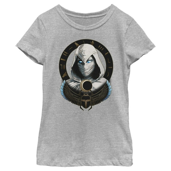 Girl's Marvel: Moon Knight Winged Scarab Frame  Graphic Tee Athletic Heather X Small
