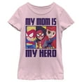 thumbnail image 1 of Girl's Marvel My Mom Is My Hero Cartoon Heroes  Graphic Tee Light Pink X Small, 1 of 4