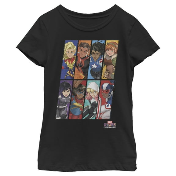 Girl's Marvel Rising: Secret Warriors Portraits  Graphic Tee Black X Small