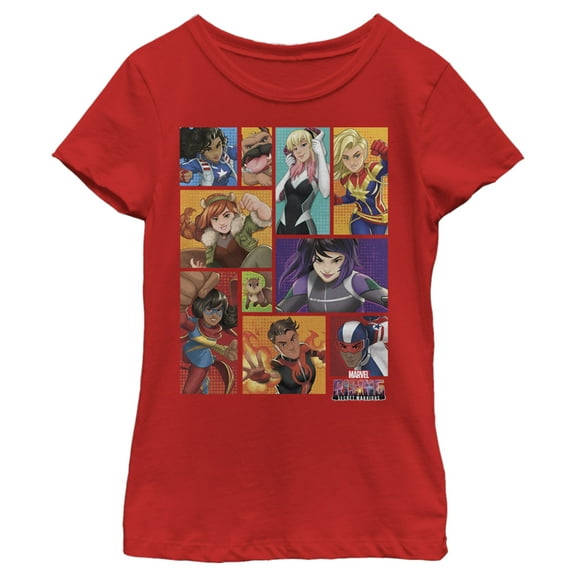 Girl's Marvel Rising: Secret Warriors Poses  Graphic Tee Red X Large