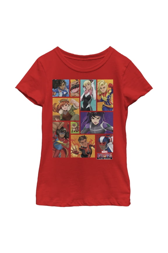 Girl's Marvel Rising: Secret Warriors Poses Graphic Tee Red X Large