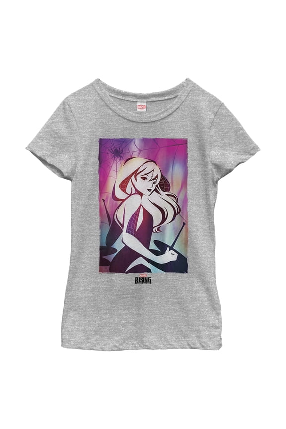 Girl's Marvel Rising: Secret Warriors Spider Gwen Poster Graphic Tee Athletic Heather Large