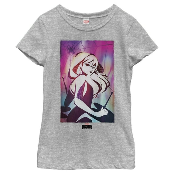 Girl's Marvel Rising: Secret Warriors Spider Gwen Poster Graphic Tee Athletic Heather Small