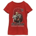 thumbnail image 1 of Girl's Marvel Rocket and Baby Groot 6th Birthday  Graphic Tee Red X Small, 1 of 4