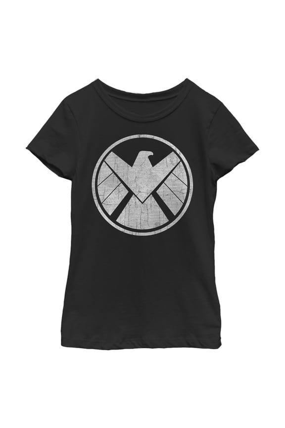 Girl's Marvel S.H.I.E.L.D Logo Graphic Tee Black X Large