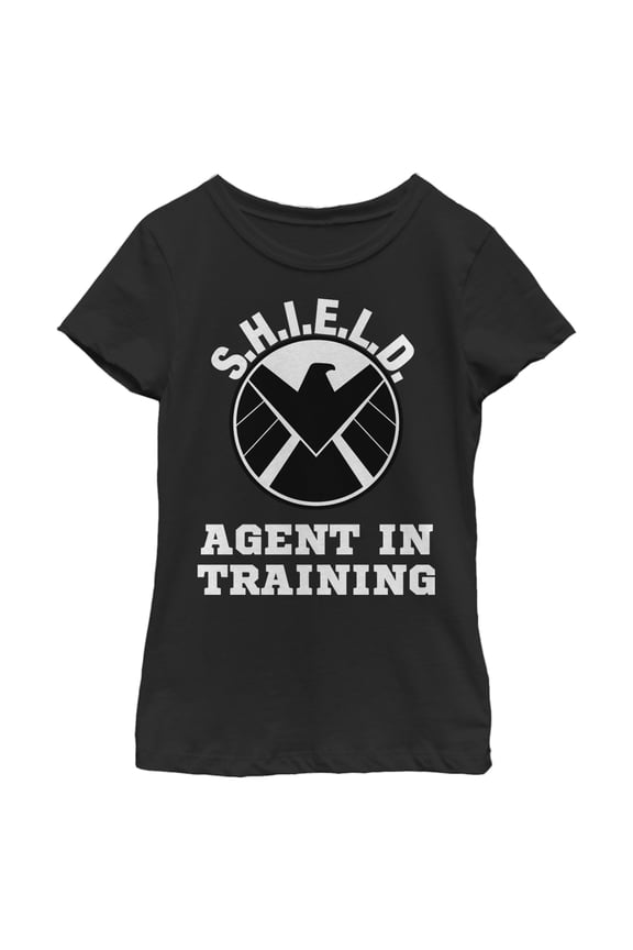 Girl's Marvel SHIELD Agent in Training  Graphic Tee Black Small