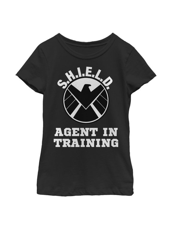 Girl's Marvel SHIELD Agent in Training Graphic Tee Black X Large