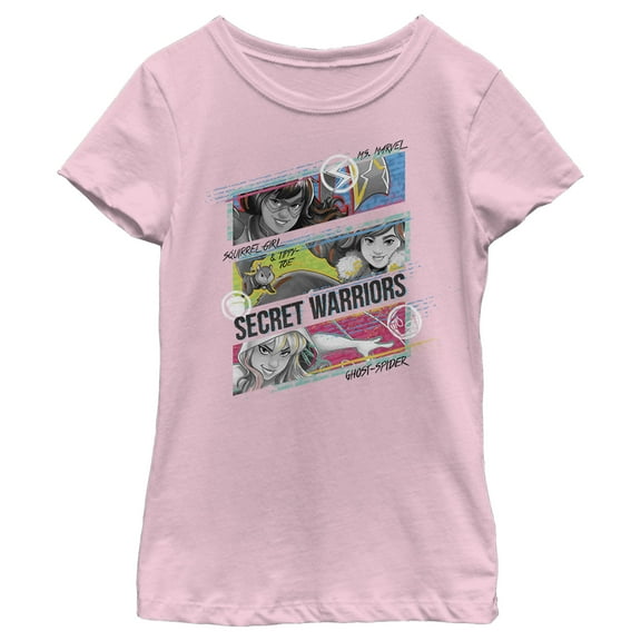 Girl's Marvel Secret Warriors  Graphic Tee Light Pink Small