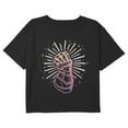thumbnail image 1 of Girl's Marvel Sparkling Infinity Gauntlet Graphic Cropped T-Shirt Black Small, 1 of 3
