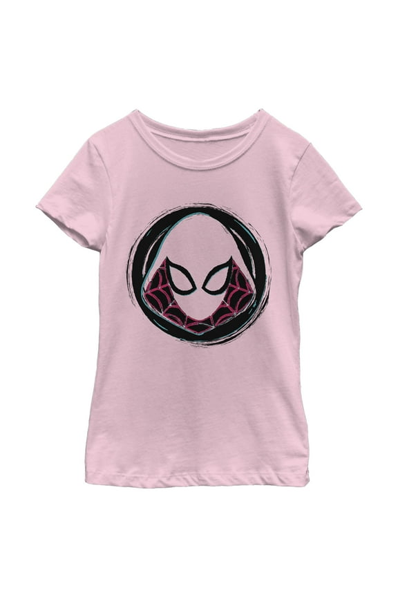 Girl's Marvel Spider Gwen Badge Graphic Tee Light Pink Large