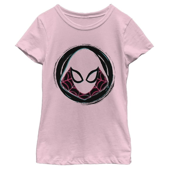 Girl's Marvel Spider Gwen Badge  Graphic Tee Light Pink X Small