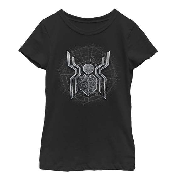 Girl's Marvel Spider-Man: Far From Home Ghostly Logo Graphic Tee Black X Small